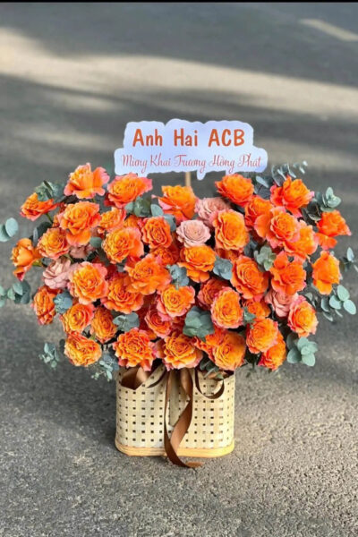 Giỏ hoa chúc mừng – Giao nhanh trong ngày
