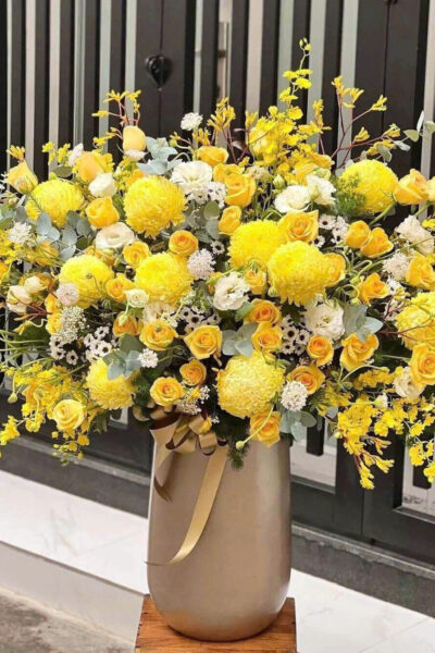 Giỏ hoa chúc mừng – Giao nhanh trong ngày